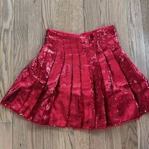 Lola & The Boys red sequin skirt